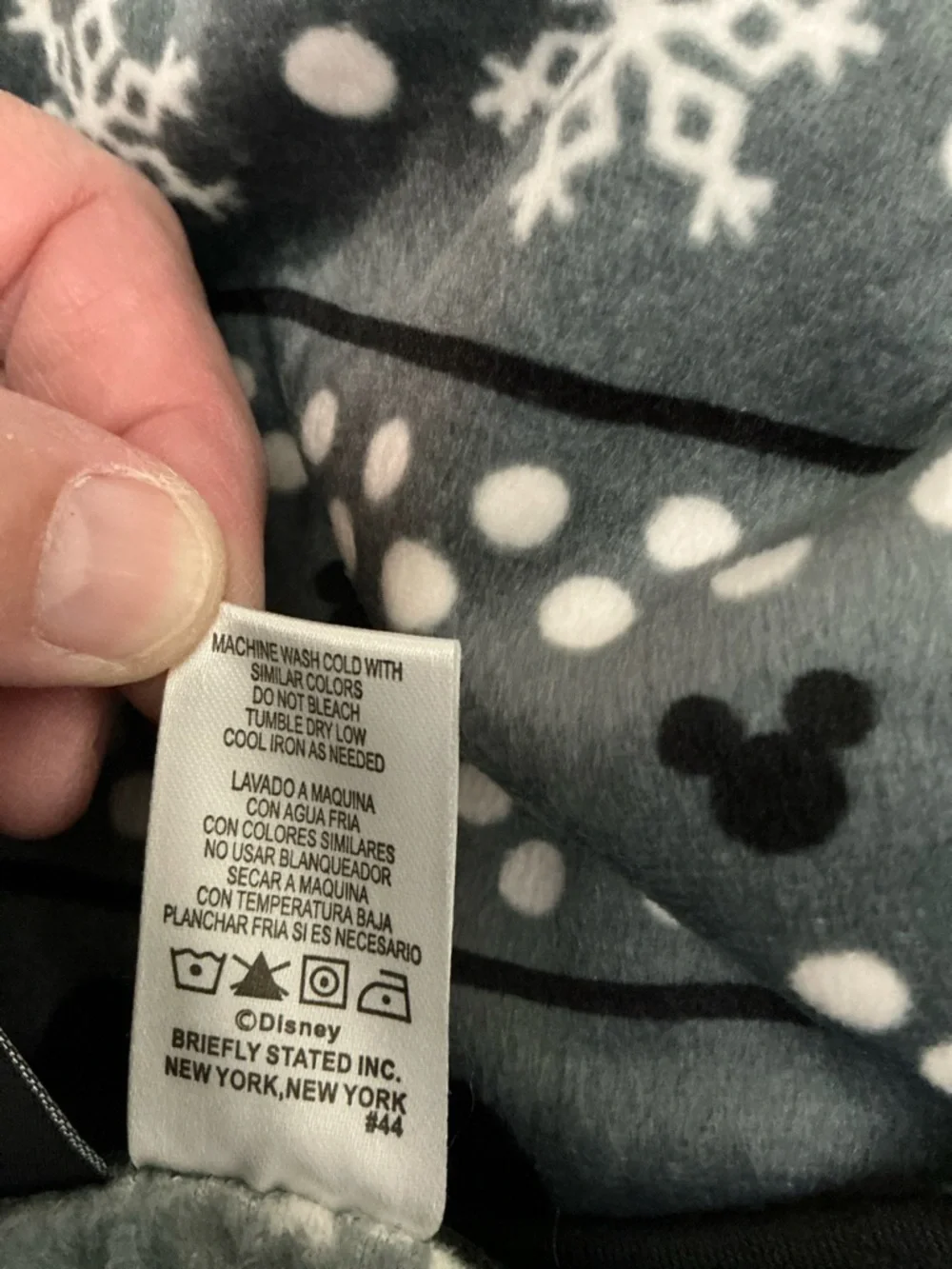 Disney, Pajama Set, Size Large, Gray, White & Black, Soft Plush - Picture 7 of 11